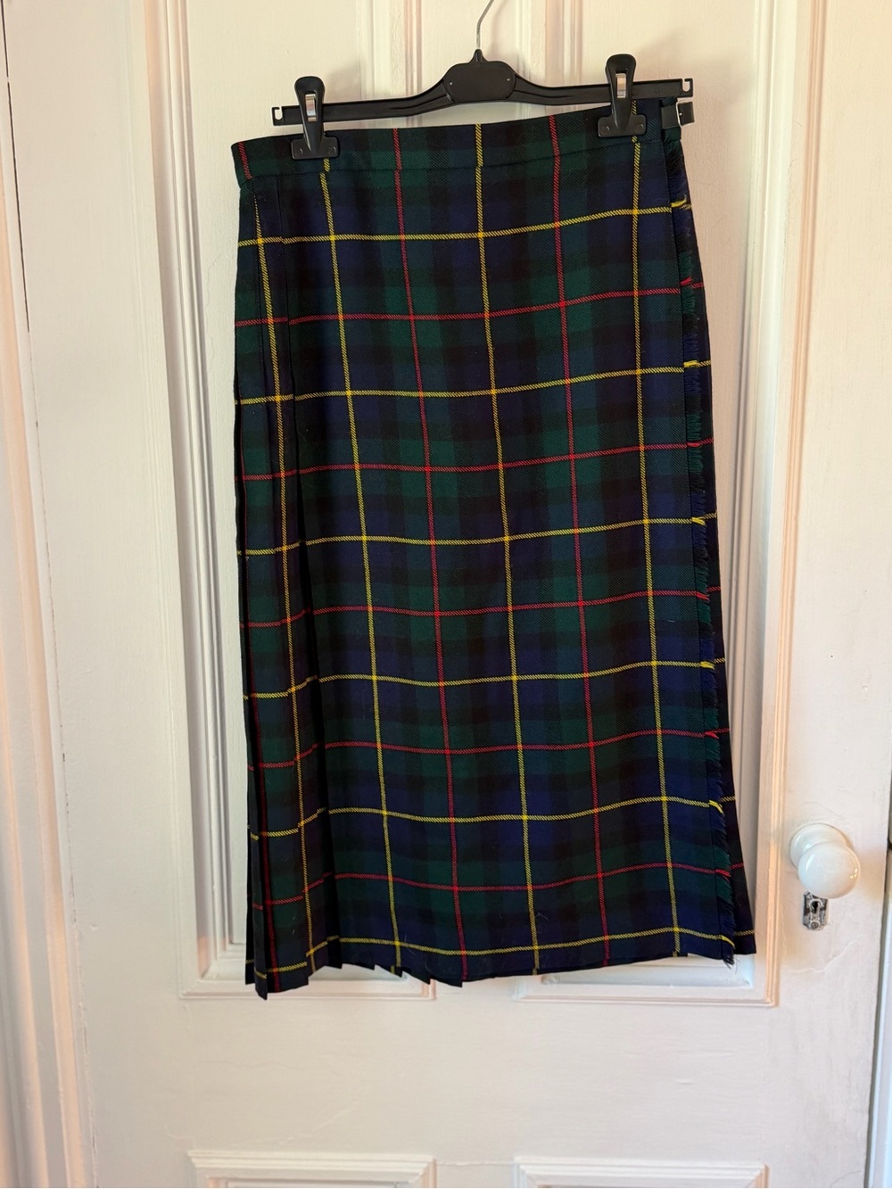 Highland Home Industries 100%Wool Tartan Plaid Midi Kilt Size 14